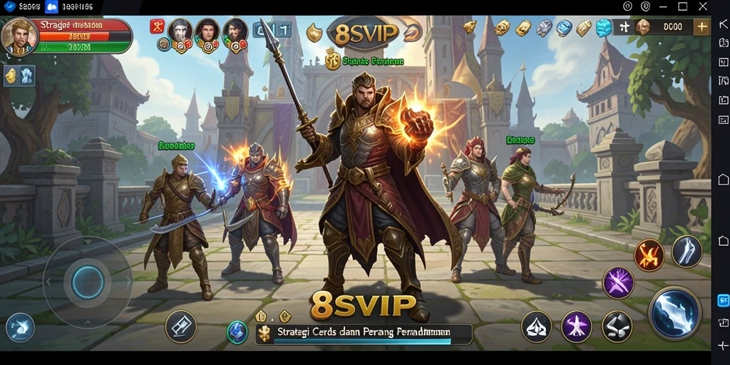 Screenshot gameplay <strong>8SVIP</strong> dengan strategi pertempuran yang dinamis.