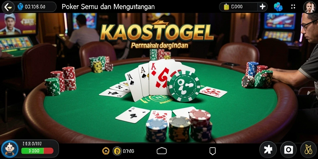 Tampilan gameplay KAOSTOGEL yang menarik dan seru dalam permainan poker.