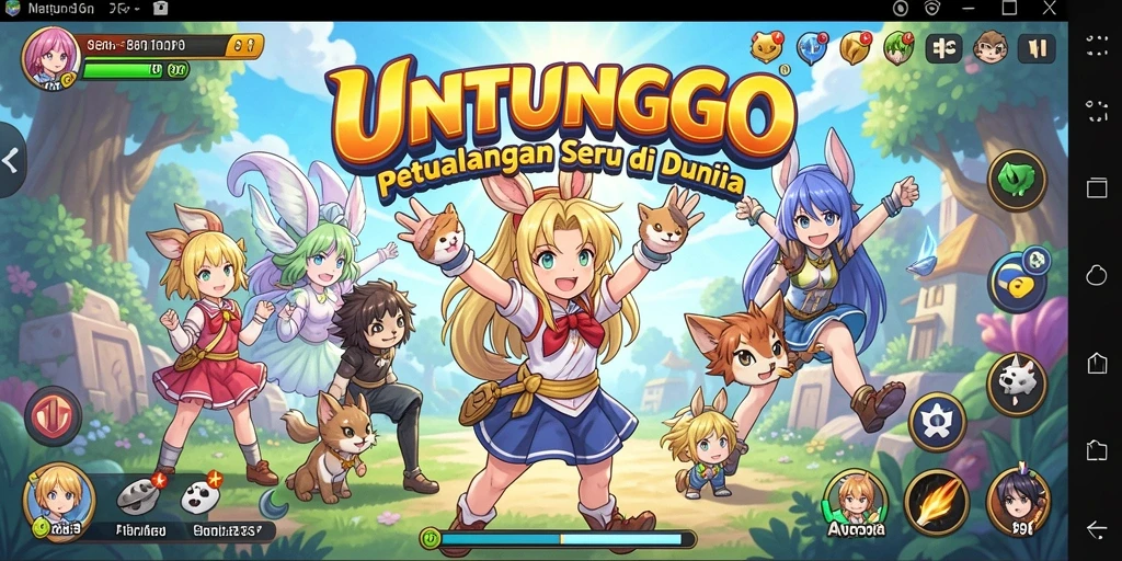 Screenshot menunjukkan aksi seru karakter dalam game Anime UNTUNGGO.