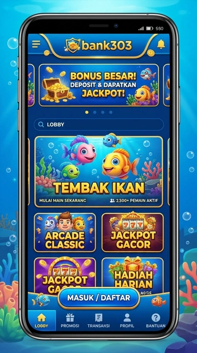 Tampilan antarmuka aplikasi bank303 yang sederhana dan informatif.